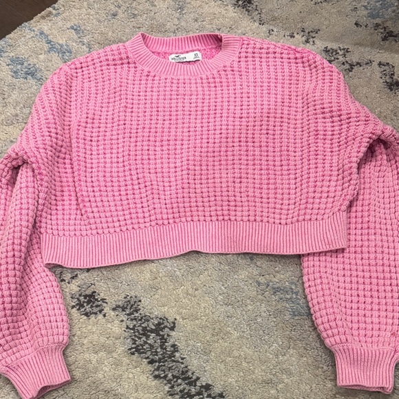 Hollister Sweaters - Hollister Pink Waffle Knit Sweater Women’s Size XS